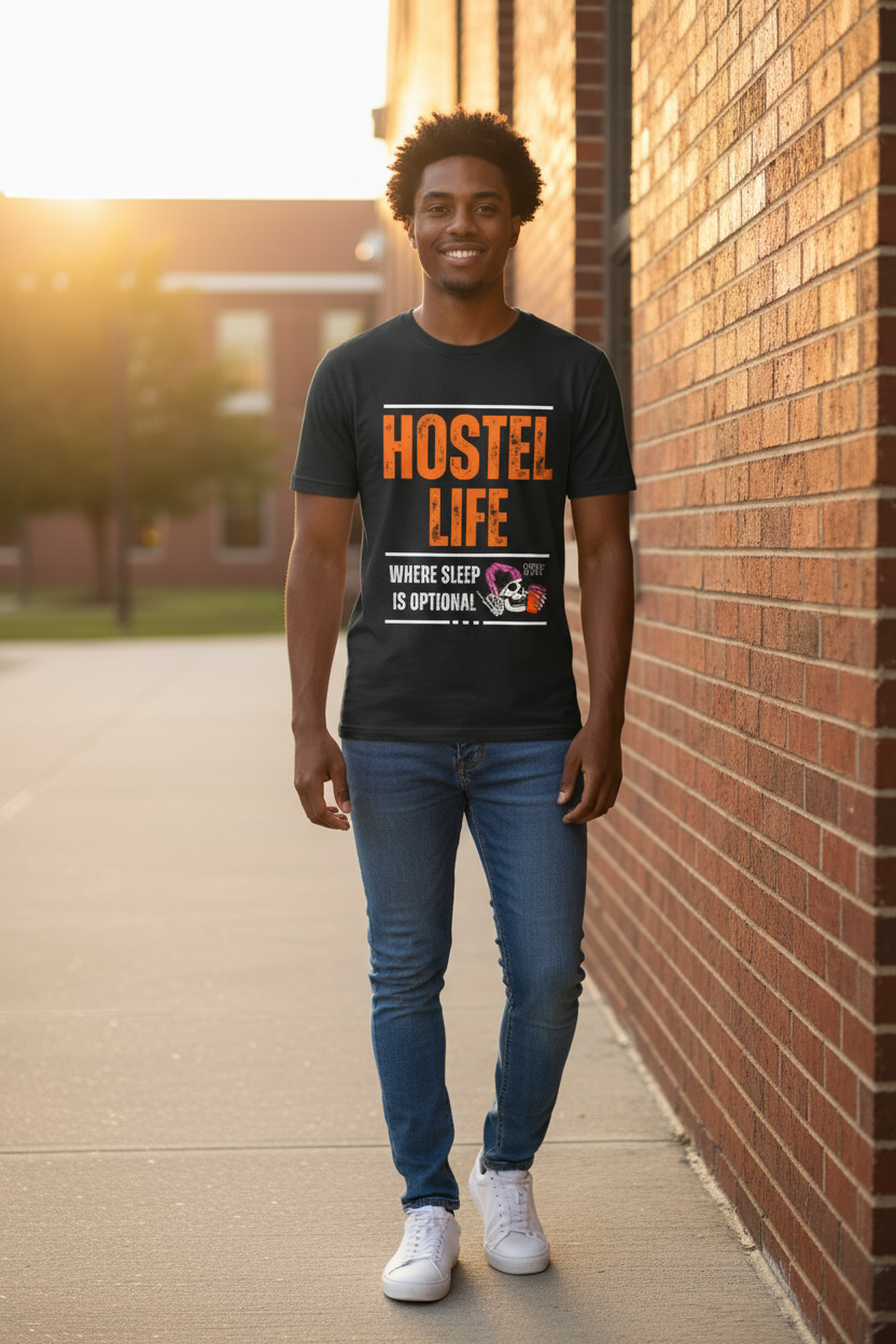 Hostel life: Regular T-shirt | Asphalt