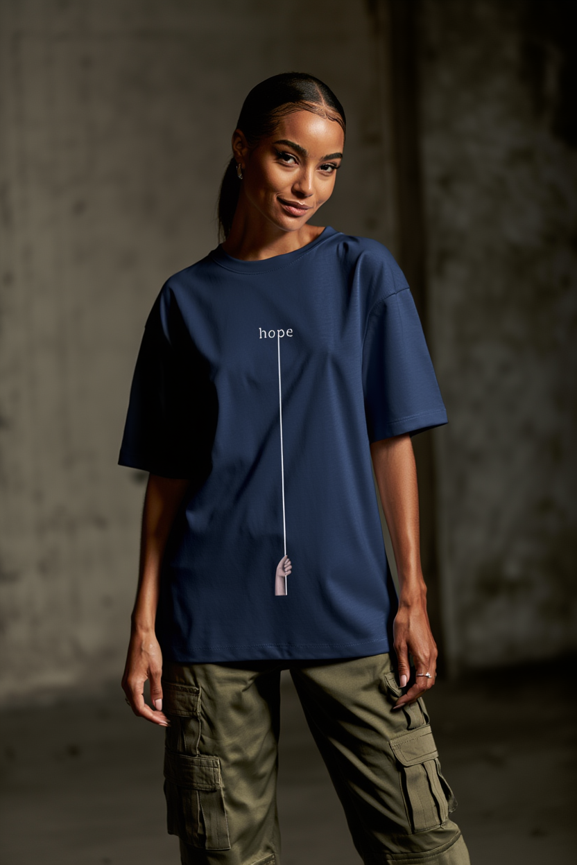 Hope: Oversized T-shirt | Midnight blue